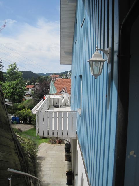 Blick zum Balkon